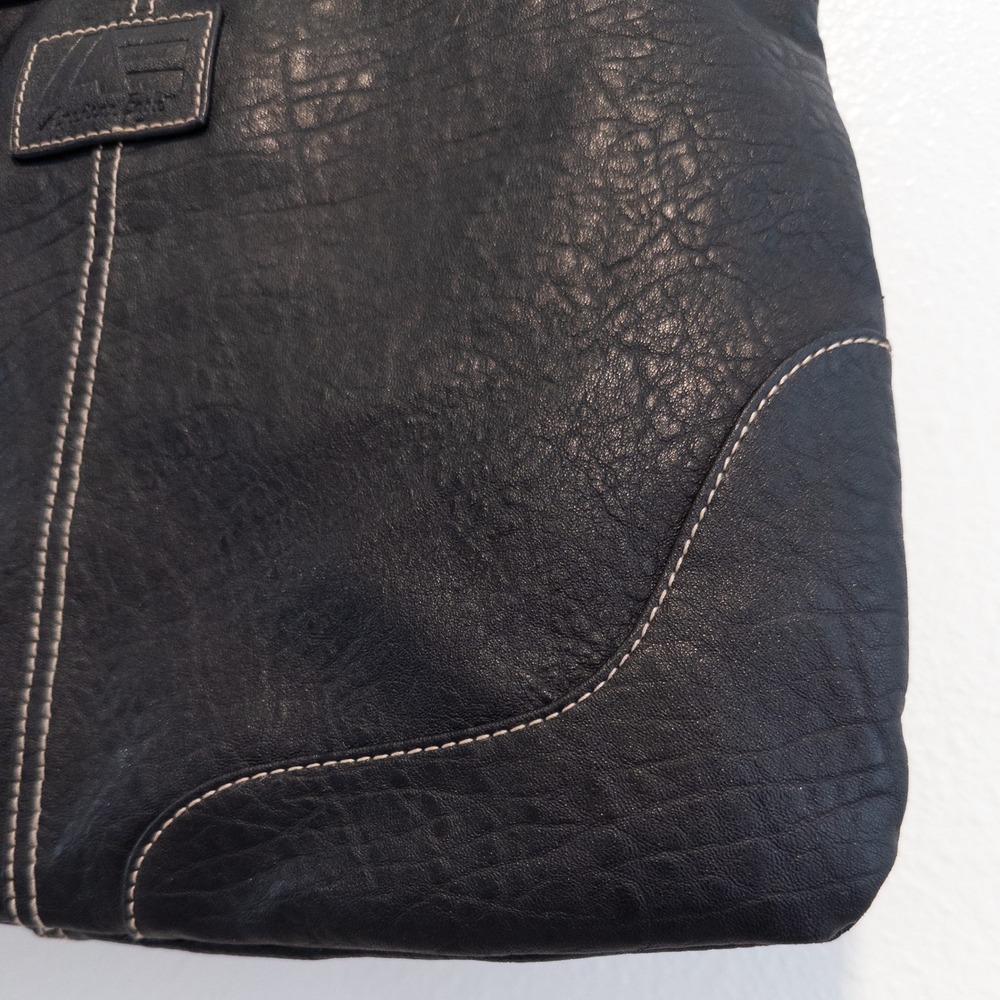 American Eagle Tote Bag Womens OS Black Faux Leather Slouchy Hobo Shoulder Bag - Picture 8 of 13